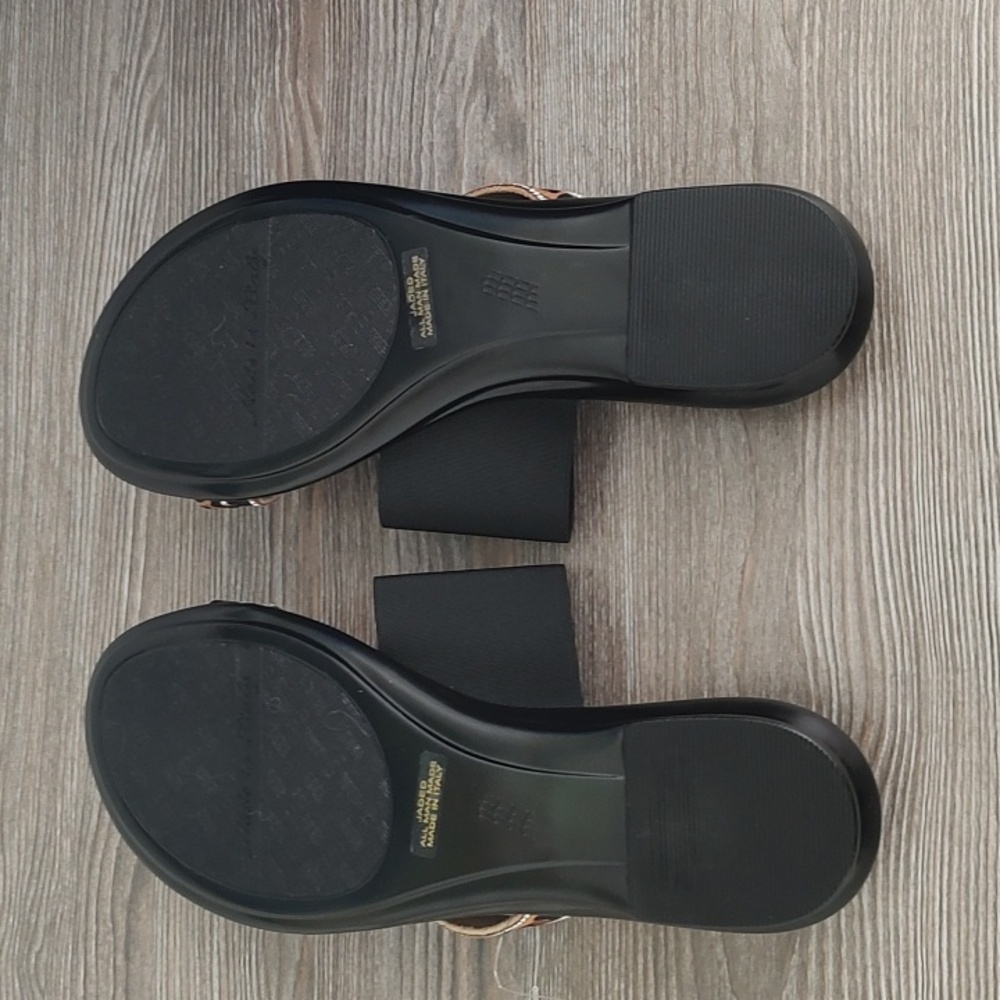 Italian Shoemakers Black and Leopard Sandals - Picture 9 of 13
